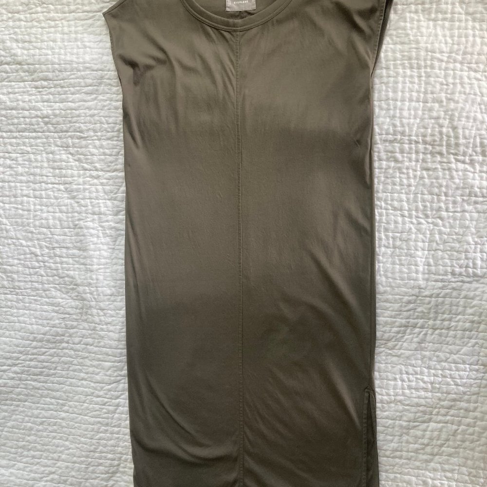 Everlane Luxe Cotton Side-Slit Dress Medium